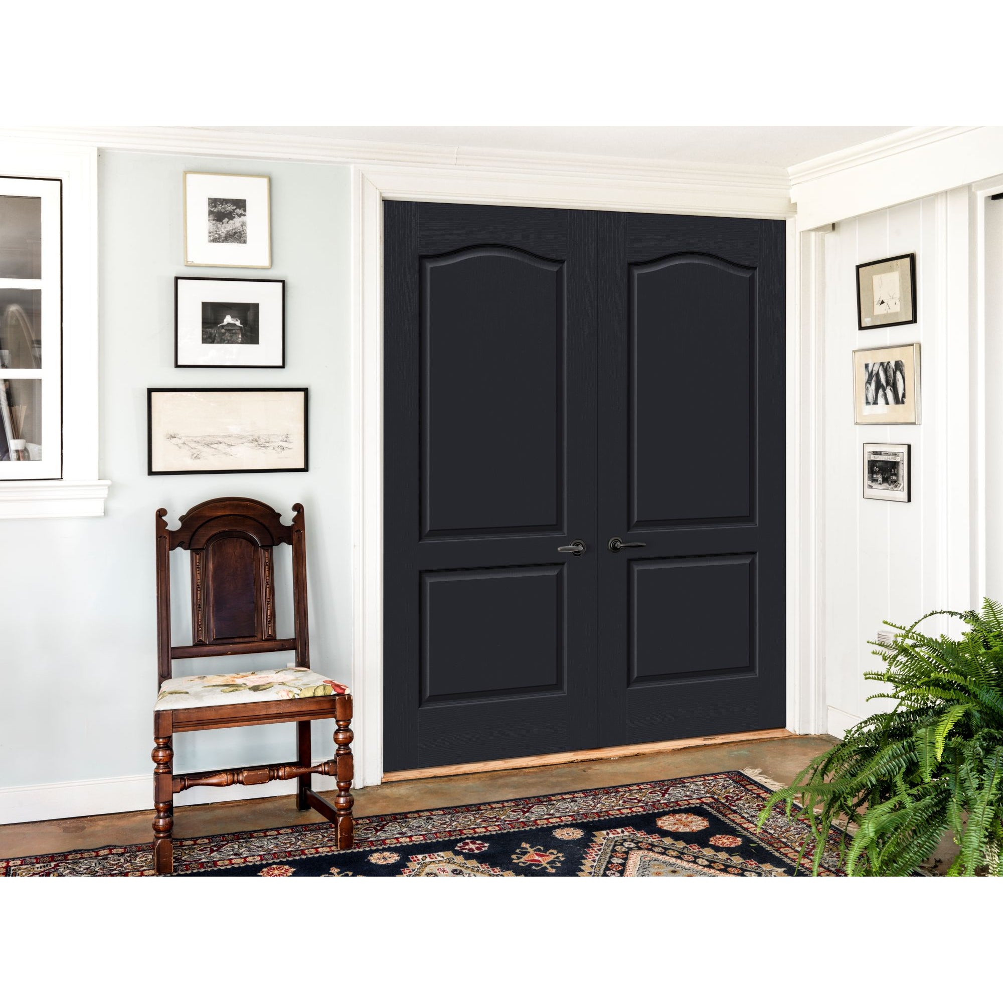 30"X80"X1-3/8" Camden 2-Panel Arched Textured Solid Core