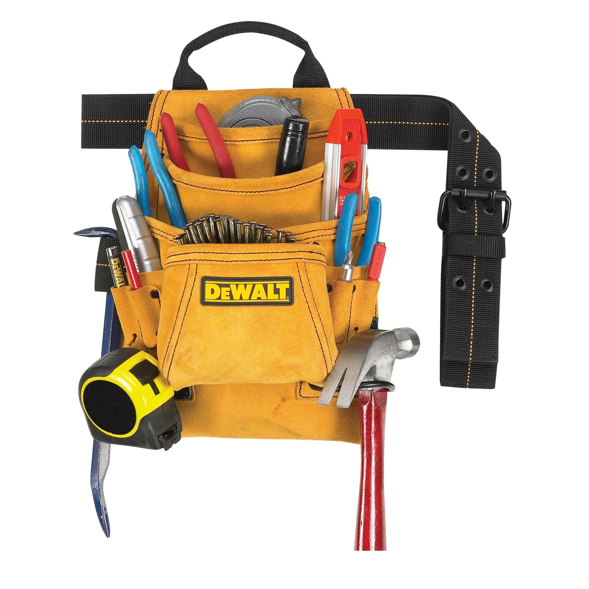 DeWALT 10 Pocket Carpenter's Suede Nail And Tool Bag