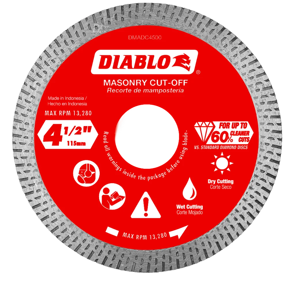 Diablo 4-1/2" Diamond Continuous Rim Masonry Cut-Off Disc