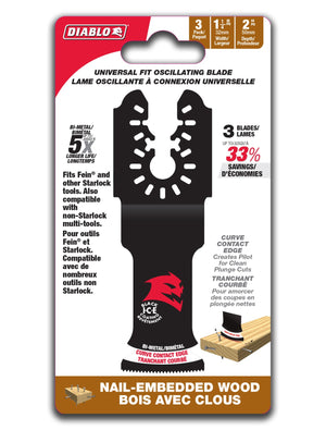 Diablo Universal Bi-Metal 1 ¼” Oscillating Blade (3/pack)