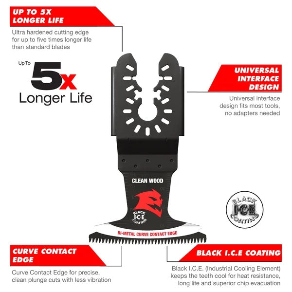 Diablo 2-1/2" Demo Demon™ Universal Fit Bi-Metal Oscillating Blade for Clean Wood