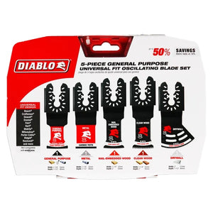 Diablo 5-piece Universal Fit General Purpose Oscillating Blade Set