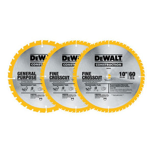 10" Dia. Construction Saw Blade Tungsten, (3/Piece Set)