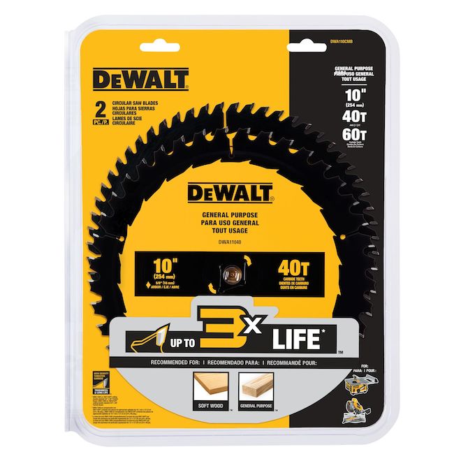 DW 10IN 60T AND 40T SAW BLADE