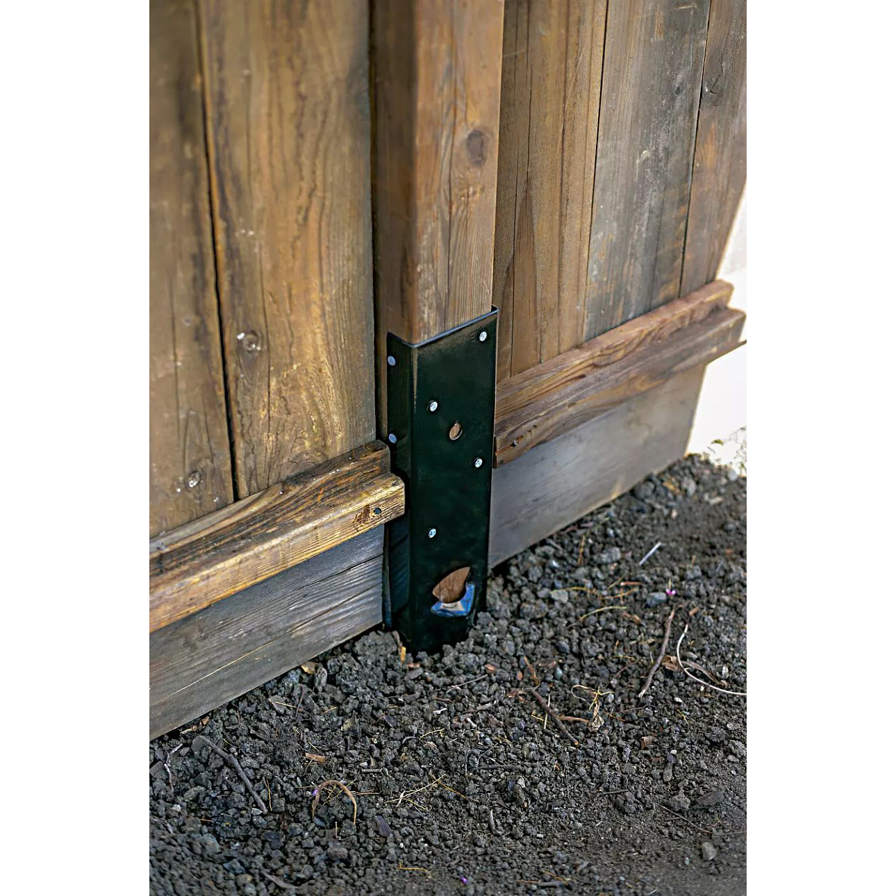 12-Gauge Mender Plate for 4x4 Post, Black Powder Coated