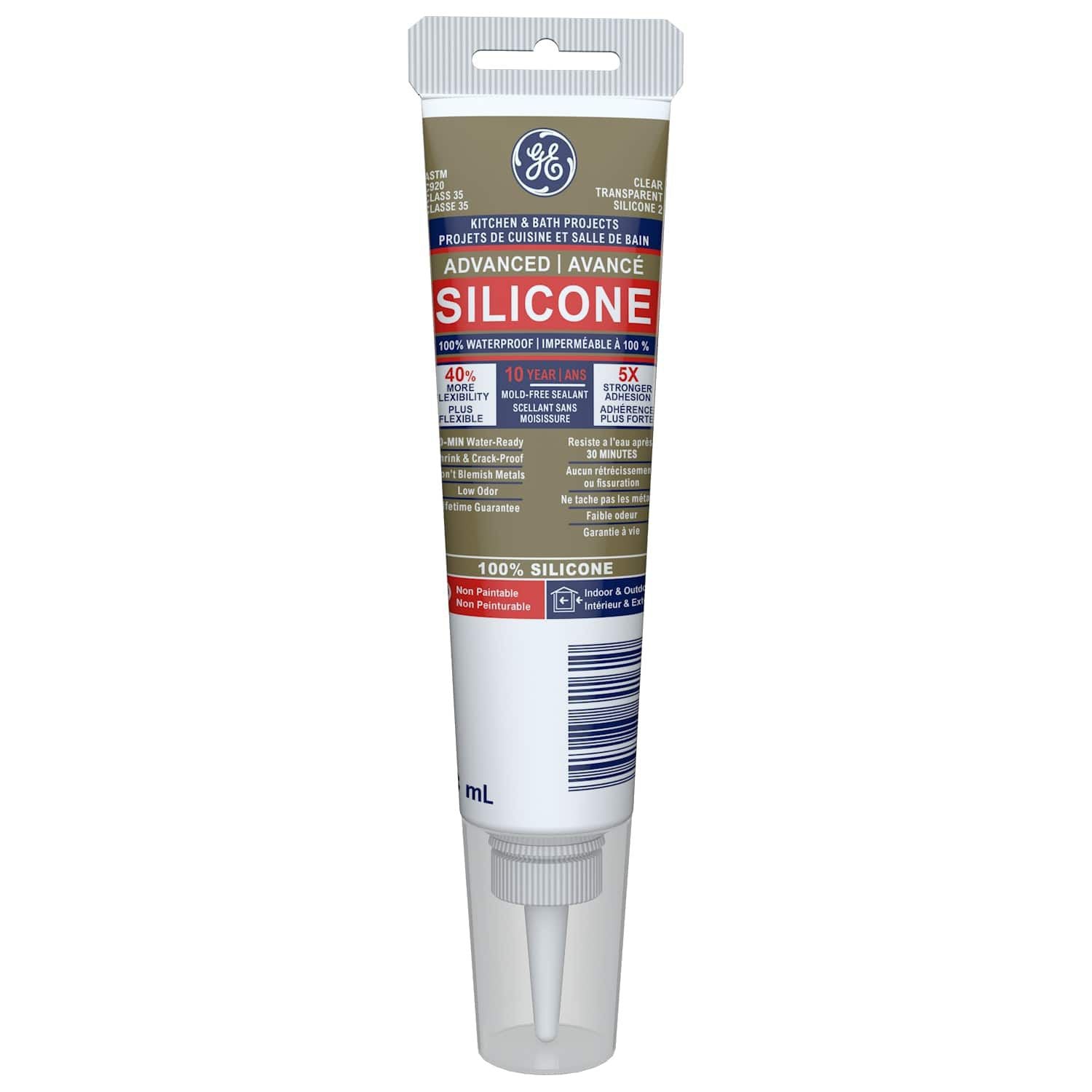 GE® Silicone 2 Advanced Kit/Bath Squeeze Tube, Clear 82.8ml