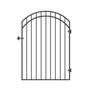 45"X68" Smooth-Topped Ornamental Iron Gate, Black