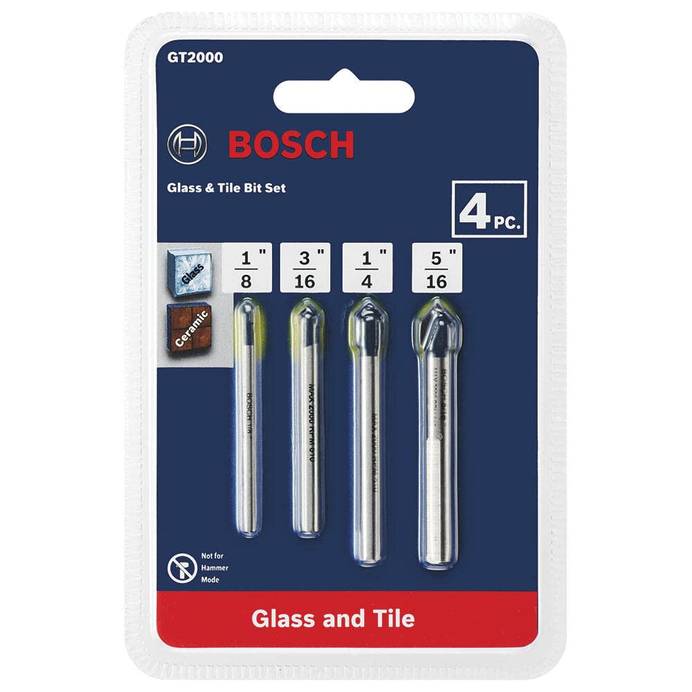 CARBIDE HAMMER DRILL GLASS AND TILE BIT SET 4-PK