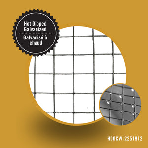 Welded Wire Fence Mesh - 2' x 25' - Galvanized Nuvo Iron