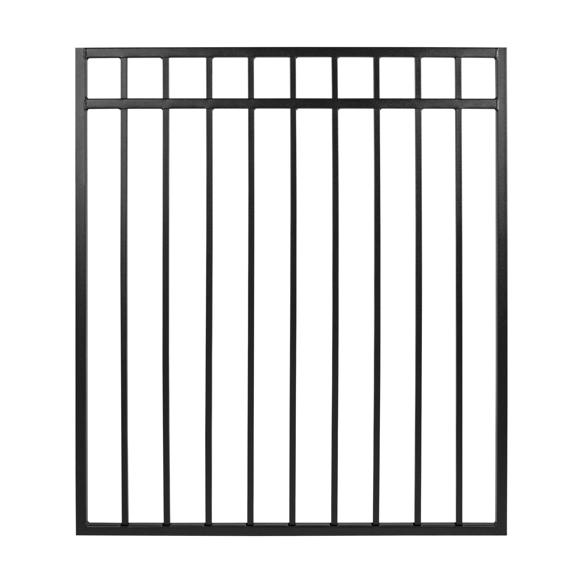 45"x46" Flat Top Iron Gate, Black
