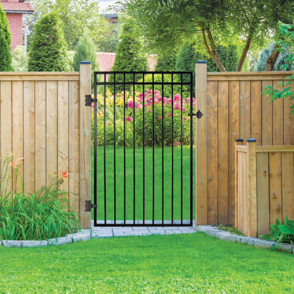 45"x68" Flat Top Iron Gate, Black