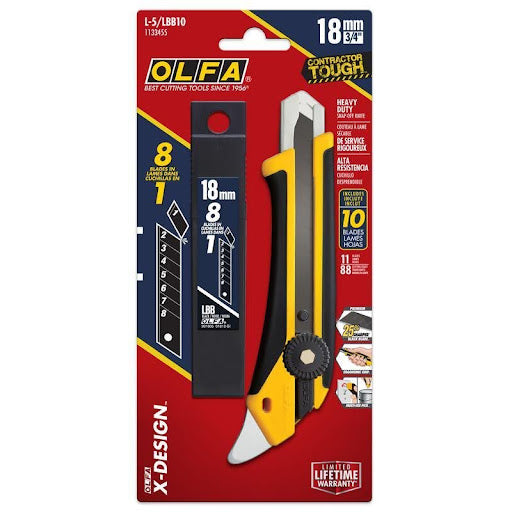 Heavy Duty Snap Off Utility Knife with 10-pack Replacement Blades