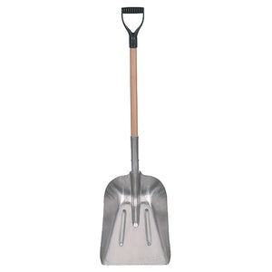 LIGHTWEIGHT GRAIN SCOOP, 27-3/4 IN L HANDLE, 14-1/2 IN L X 13 IN W BLADE, ALUMINUM BLADE, HARDWOOD HANDLE