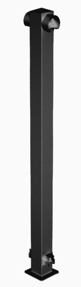 Line Post, Textured Black