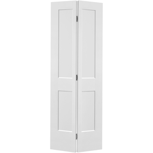34x80 2 Panel Square Smooth Moulded Panel Bifold Door Hollow Core