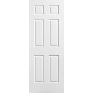 30"x80" 6 Panel Square Textured Moulded Panel Door Hollow Core