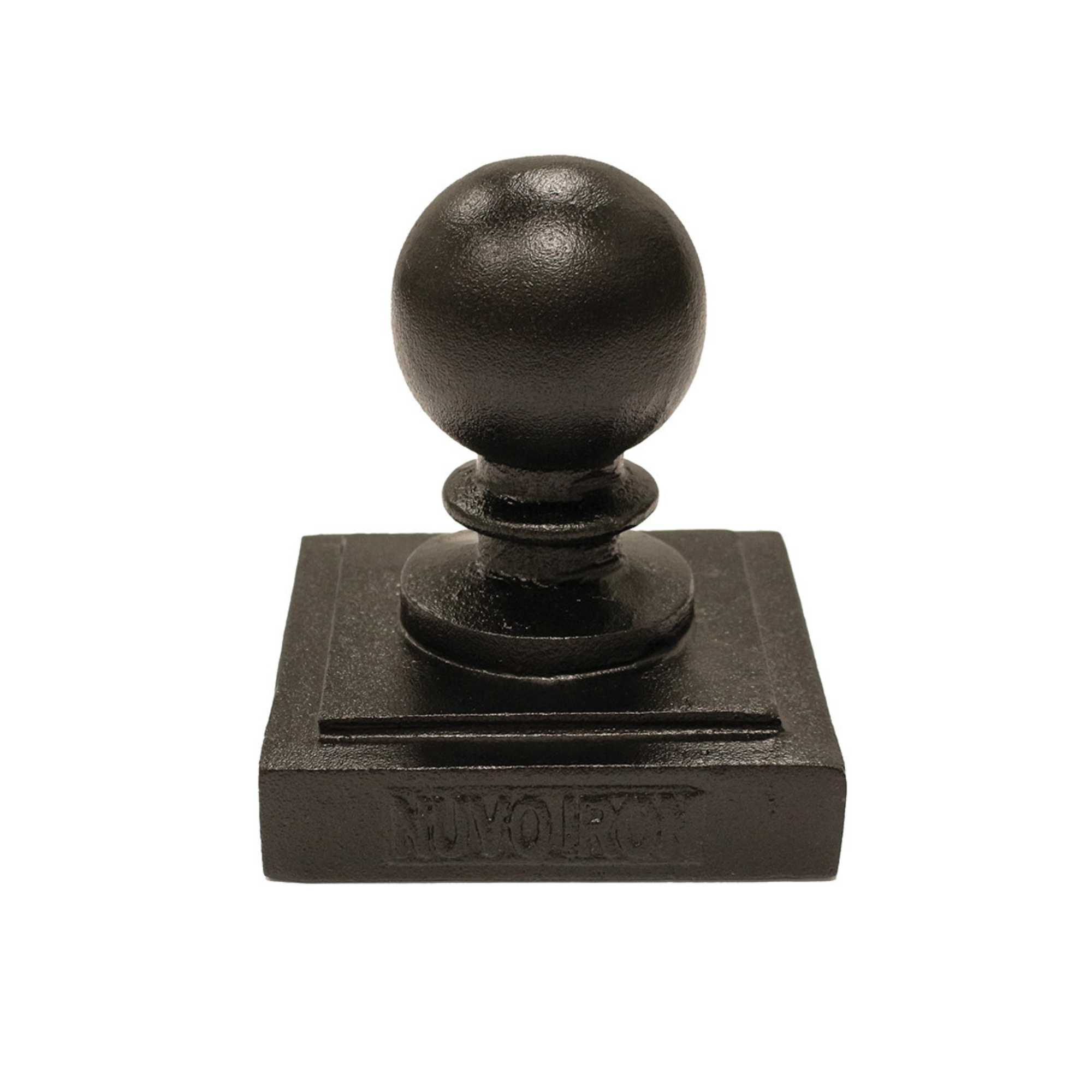 6"x6" Aluminum Ornamental Ball Post Cap, Black