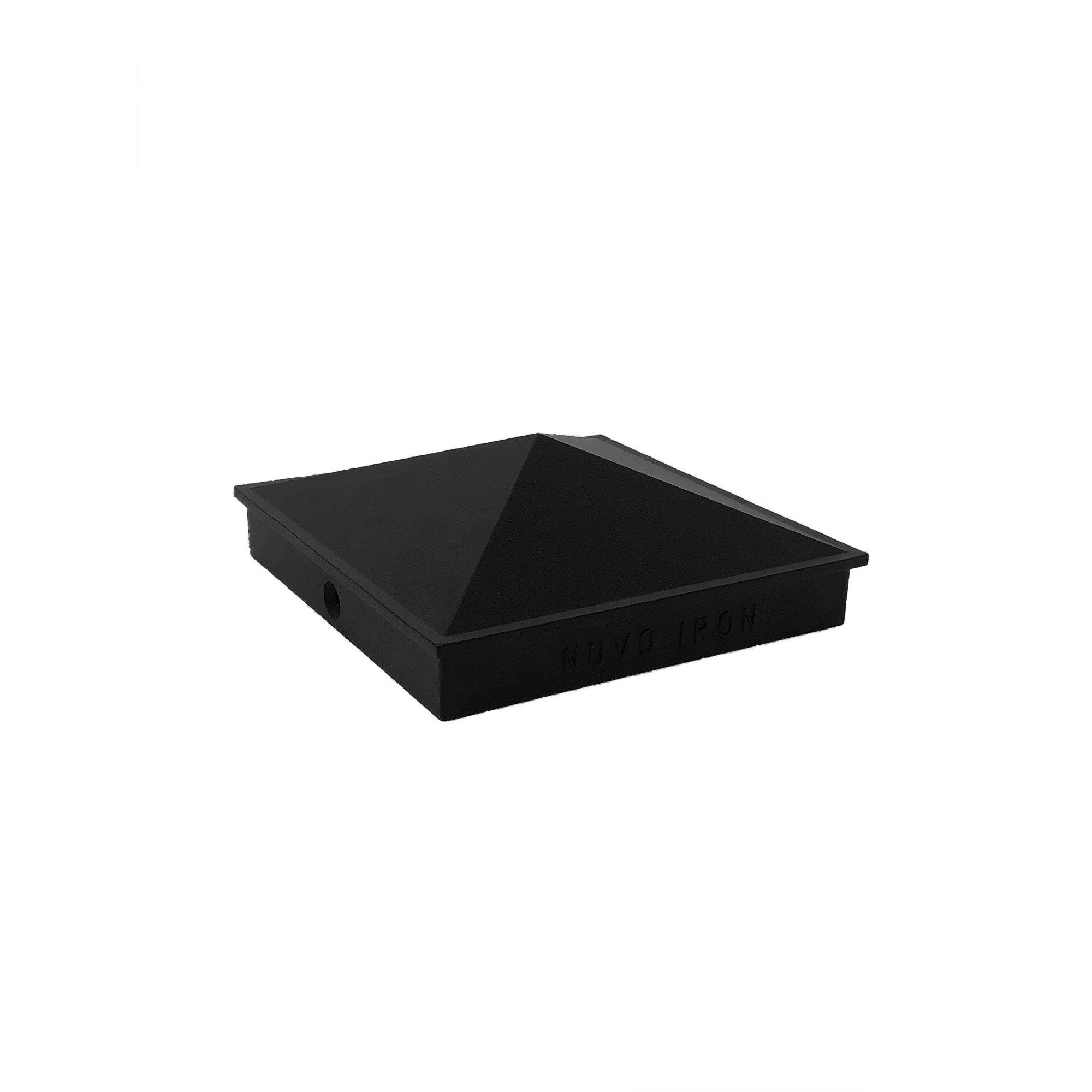 5"x5" Aluminum Ornamental Pyramid Post Cap, Black