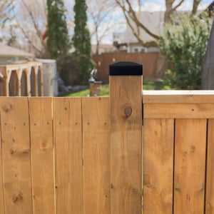 Black Plastic Pyramid Post Cap 4" x 4" Nuvo Iron