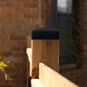 Black Plastic Pyramid Post Cap 4" x 4" Nuvo Iron