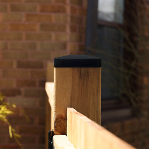 Black Plastic Pyramid Post Cap 6" x 6" Nuvo Iron