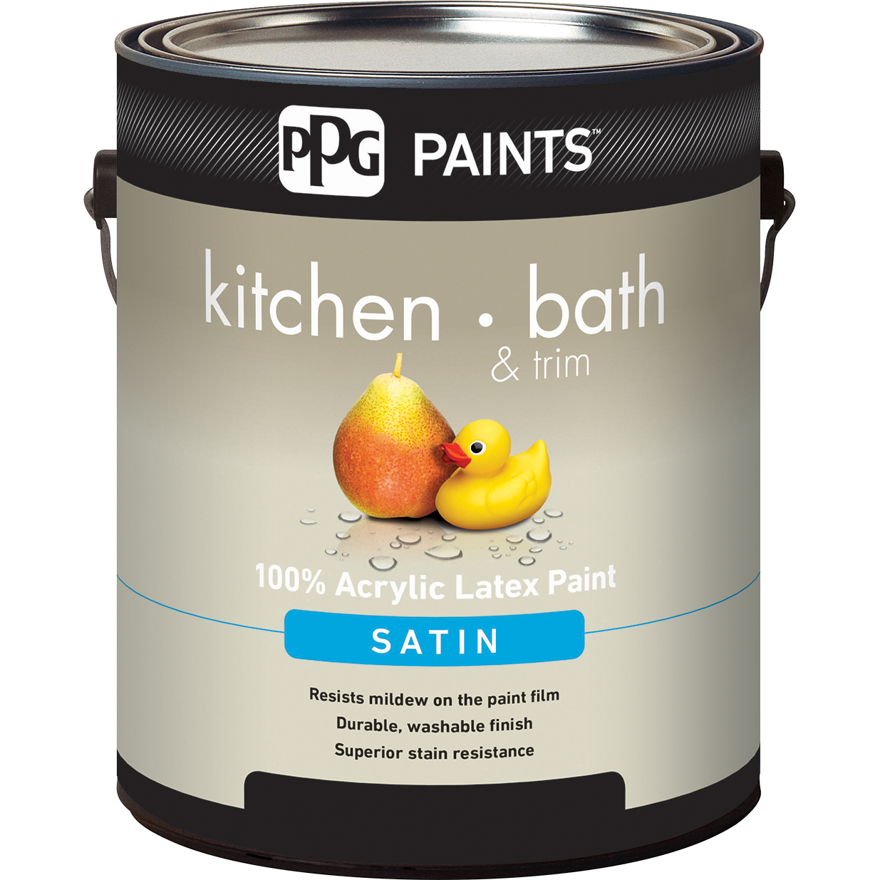 PPG KITCHEN & BATH - INTERIOR LATEX PAINT WHITE / PASTEL BASE SEMI-GLOSS 3.78 L