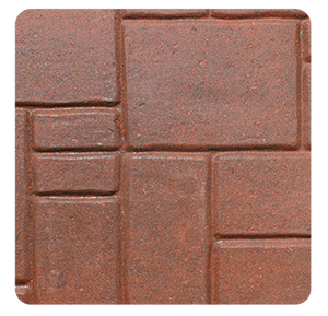 1-1/2"x20"x20" Euro Pattern Patio Stone,  Red Range