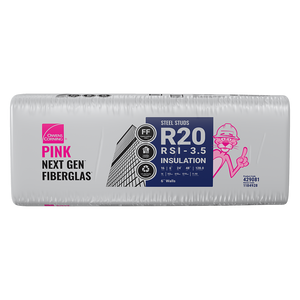 R-20 PINK NEXT GEN FIBERGLAS Insulation 24-inch x 48-inch x 6-inch (128.0 sq.ft.)