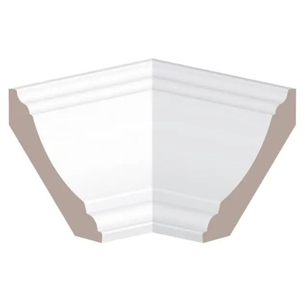 7/8"x4-5/8" Medium Density Fiberboard Primed Inside Corner Crown