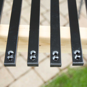 38" Galvanized Steel Rectangular Balusters, Black (10 Pack)