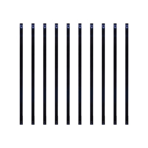 38" Galvanized Steel Rectangular Balusters, Black (10 Pack)