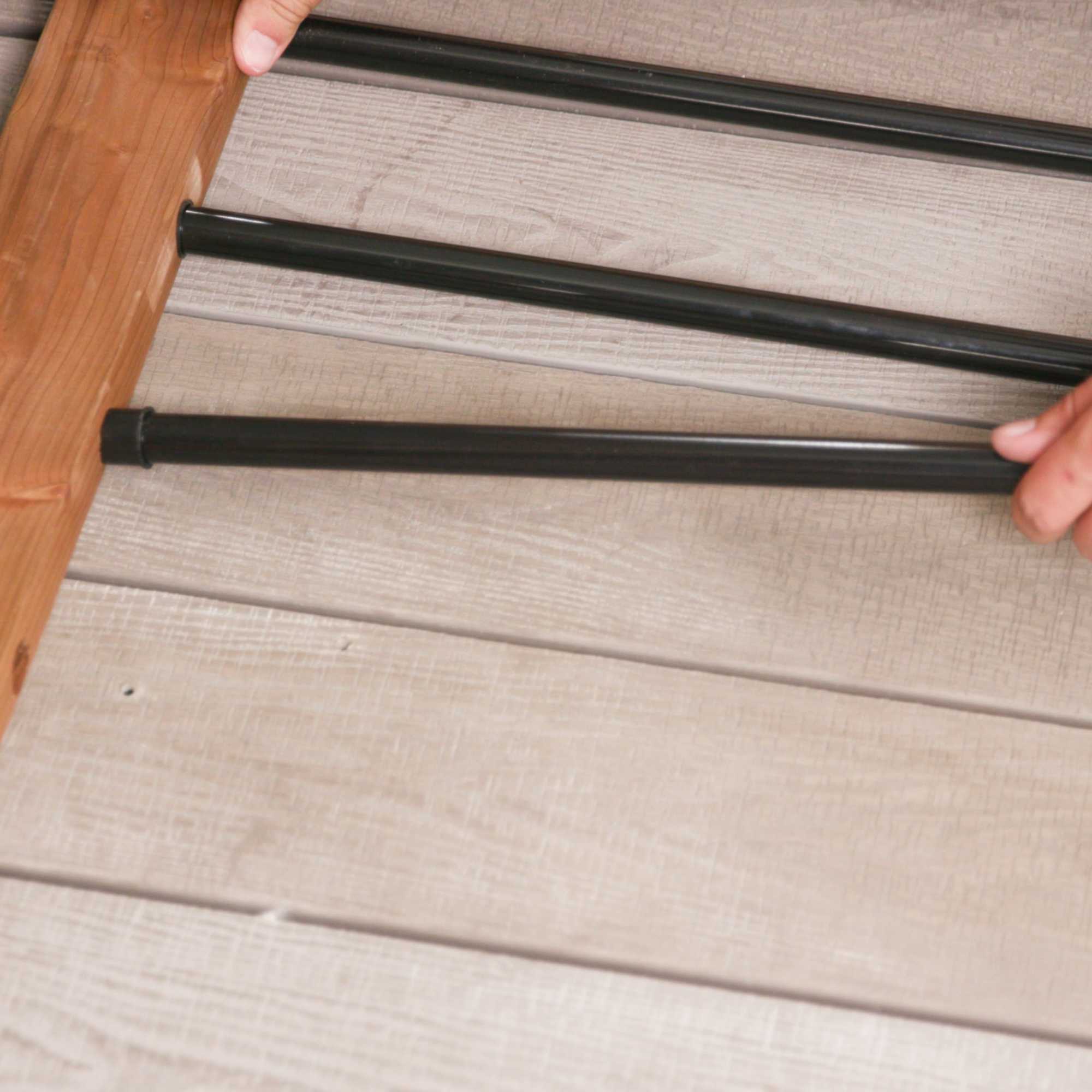 3/4"x36" Round Galvanized Steel Balusters, Black (10 Pack)