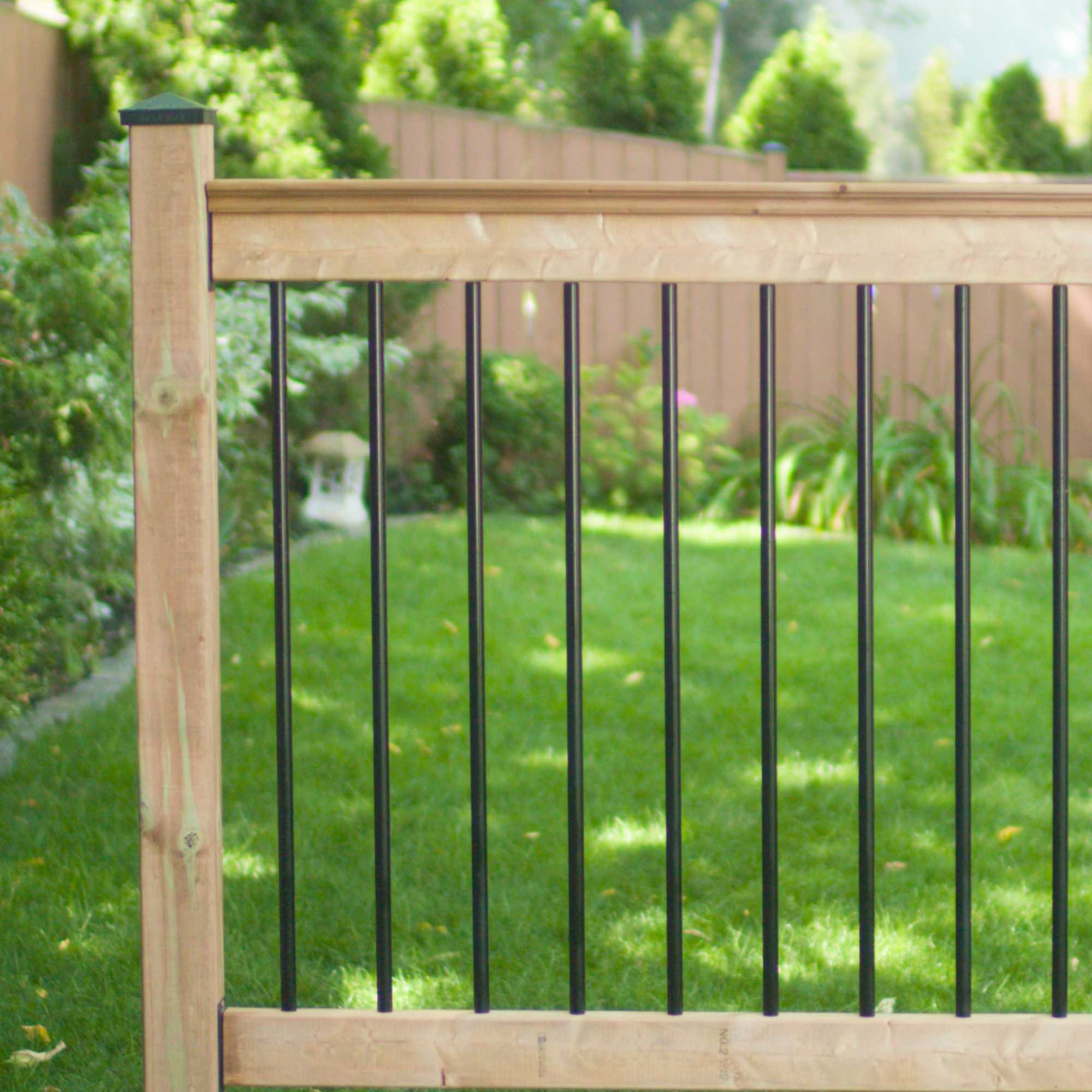 3/4"x36" Round Galvanized Steel Balusters, Black (10 Pack)