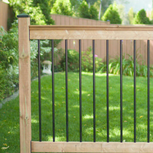 3/4"x36" Round Galvanized Steel Balusters, Black (10 Pack)