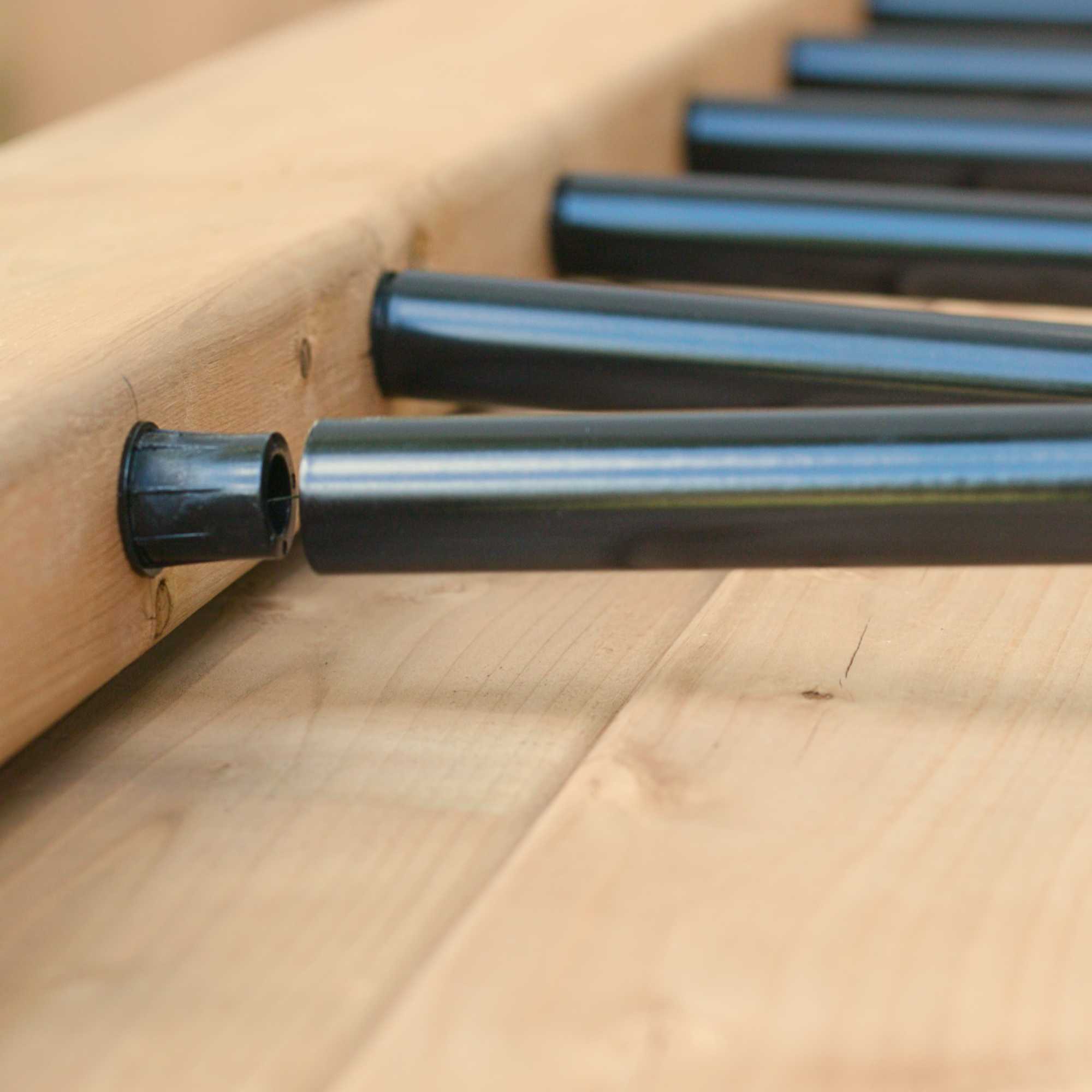 3/4"x36" Round Galvanized Steel Balusters, Black (10 Pack)