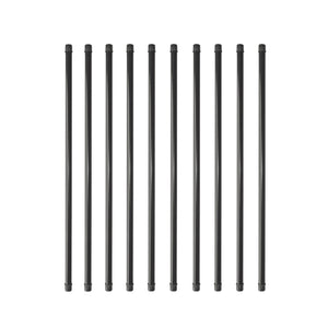 3/4"x36" Round Galvanized Steel Balusters, Black (10 Pack)