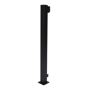 The Regal Rail End Post, Textured Black (FOR 36" HEIGHT), by Regal Rail, features a flat base for mounting on flat surfaces. Part of the Aluminum Railing Systems, it provides corrosion resistance and a sleek modern appearance.