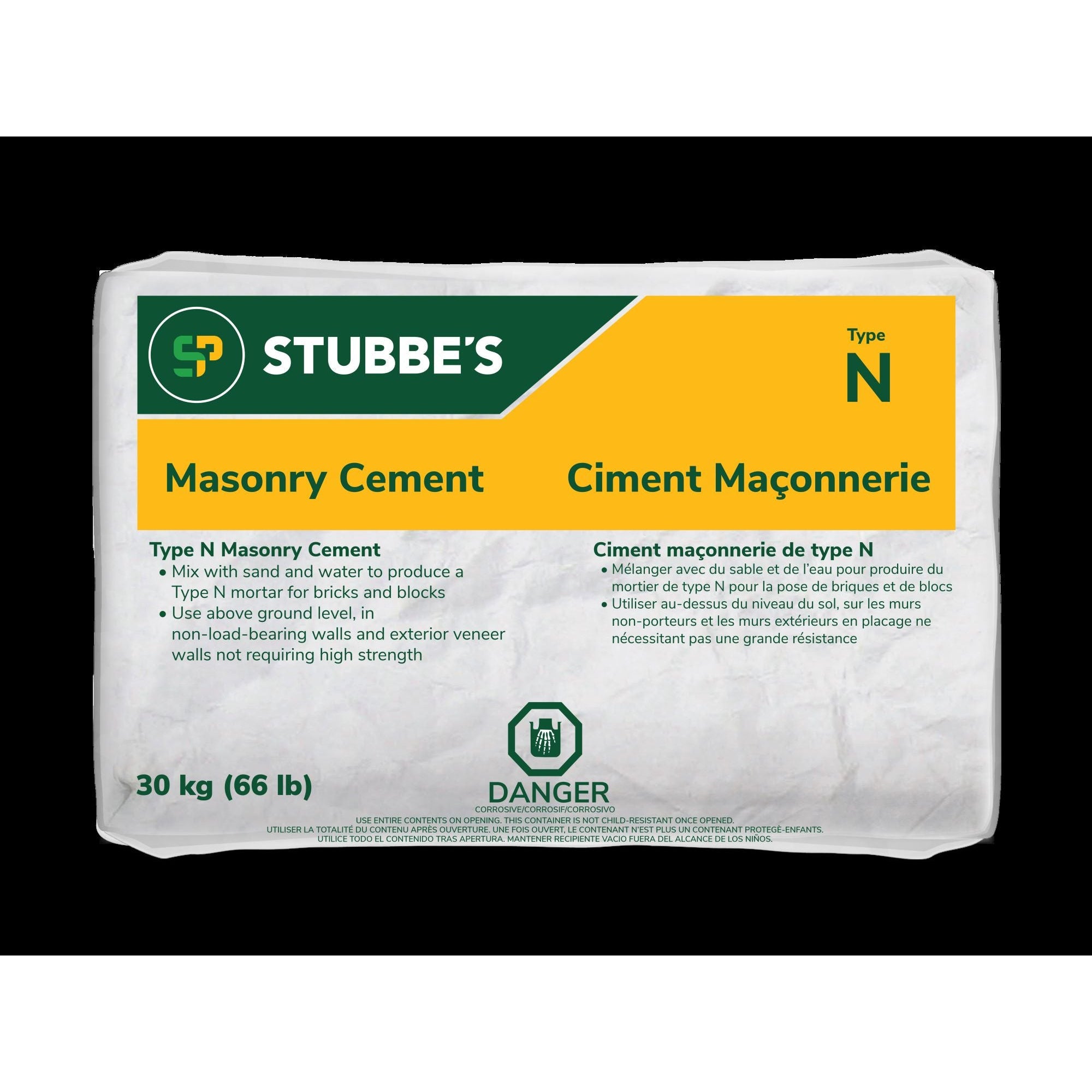 Masonry Cement Type N 30kg Stubbe's Concrete Patch and Repair