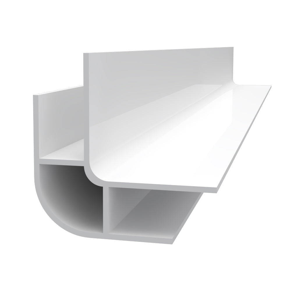 1-1/4"x1-1/4"x10' Trusscore PVC Outside Corner Rounded Trim, White