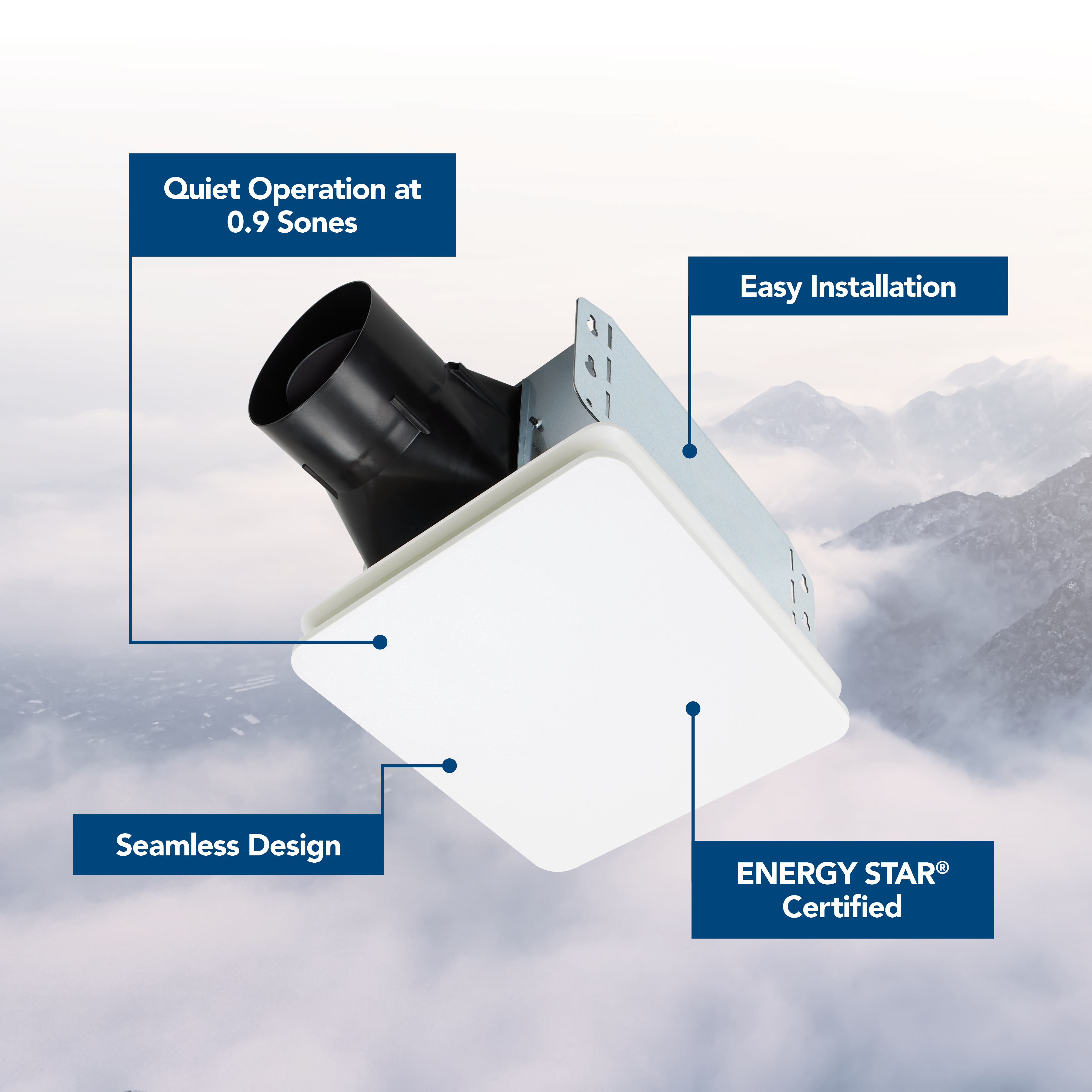 Broan-NuTone® Roomside Series 80 CFM 1.5 Sones Ventilation Fan ENERGY STAR® Broan Bathroom Fan