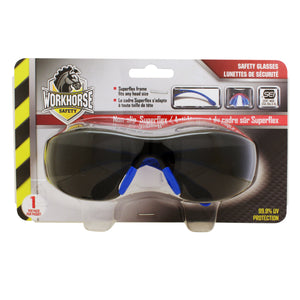 Superflex Safety Glasses, Smoke