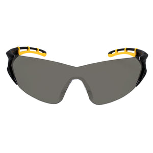 WORKHORSE® Modern, Premium Anti-Fog and Anti-Scratch Coated Safety Glasses, Black and Yellow Frame, Smoke Lens