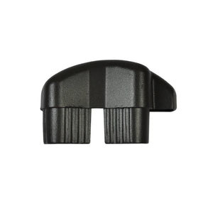 A bronze Regal Rail End Cap for Stair Top Rail, featuring a rounded top and two ribbed vertical sections, is shown against a white background.