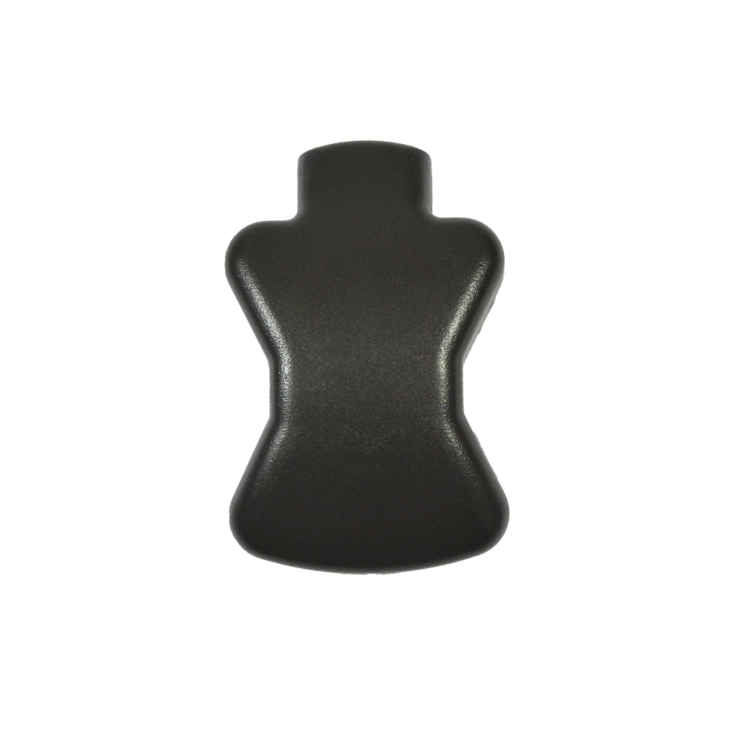 A bronze, contoured Regal End Cap for Stair Top Rail by Regal Rail, shaped like a simplified human torso and shown against a white background—perfect as a unique finish for modern aluminum railing systems.