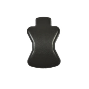 A bronze, contoured Regal End Cap for Stair Top Rail by Regal Rail, shaped like a simplified human torso and shown against a white background—perfect as a unique finish for modern aluminum railing systems.