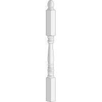 2-7/8"x2-7/8"x49" Paint Grade Newel Post
