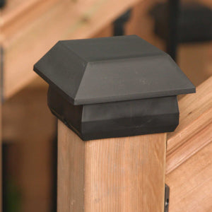 4″x4″ Plastic Pyramid Post Cap, Black