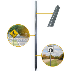 Galvanized U Channel Sign Post - 7' Long Nuvo Iron