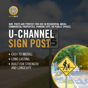 Galvanized U Channel Sign Post - 7' Long Nuvo Iron