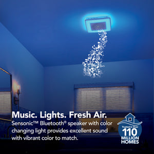 Broan-NuTone 110 CFM, 1.5 Sones ChromaComfort™ w/ Sensonic™  Bluetooth® Speaker Broan Bathroom Fan